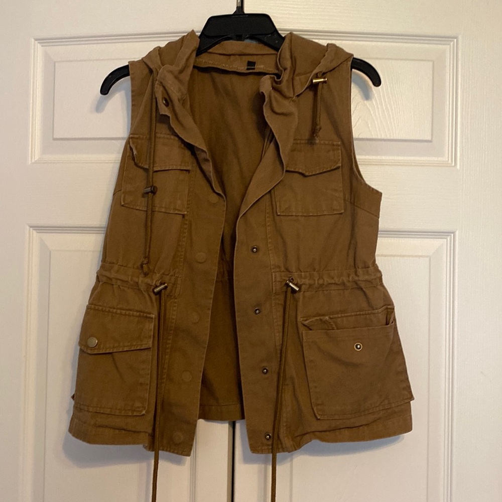 Tan cargo utility vest